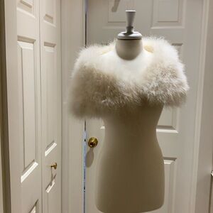 Saks Fifth Avenue Luxurious White Faux Fur Wrap